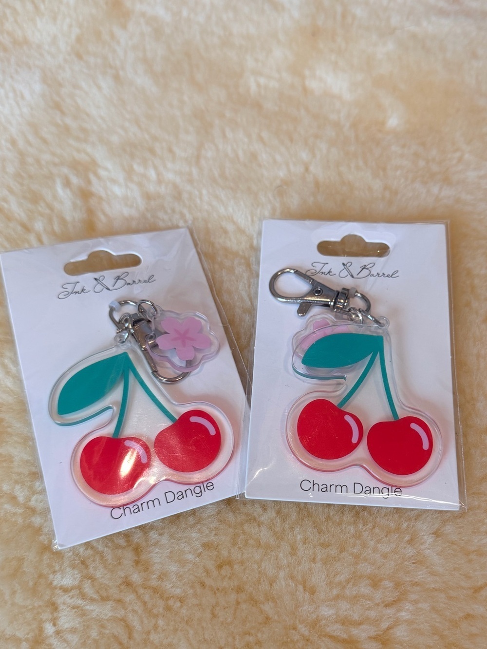Ink & Barrel Bag Cute Cherry Charm Dangle Keychain